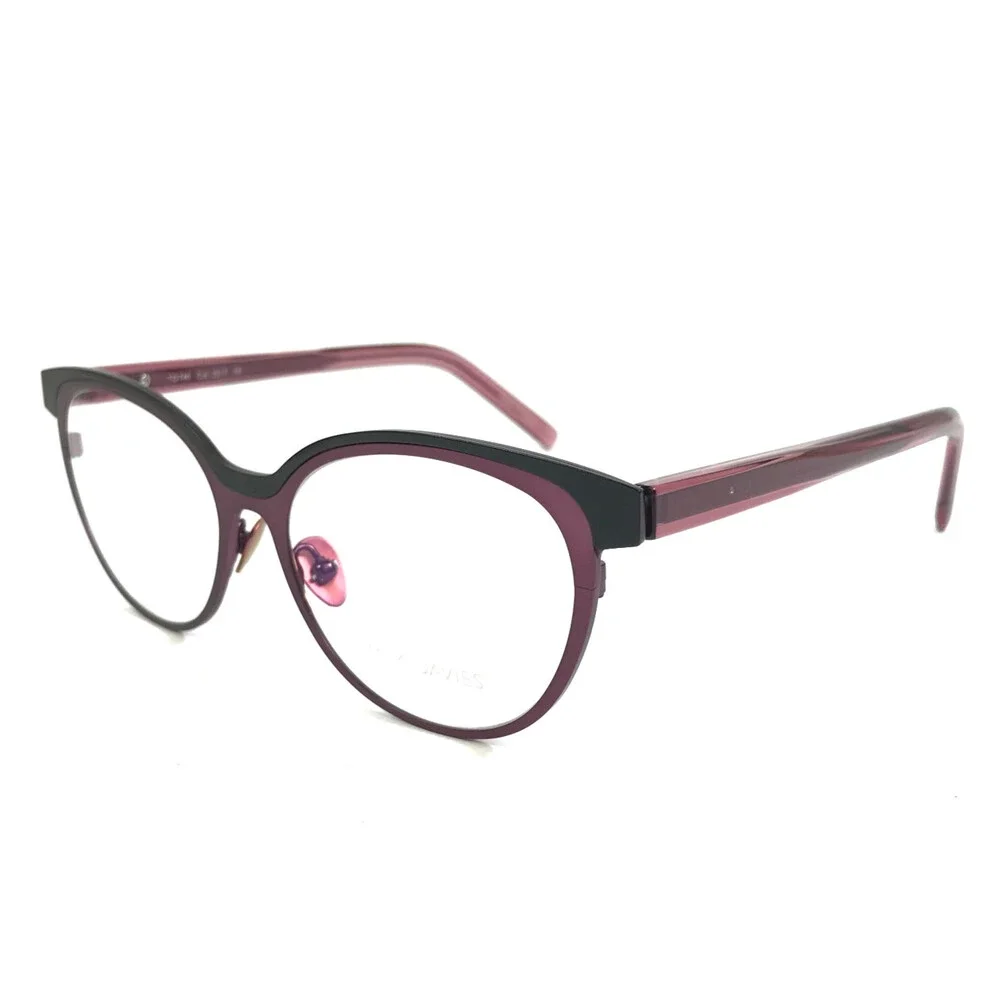 Tom Davies Eyeglasses Frames TD740 Col. 2217 Matte Purple Black Clear 51-15-140